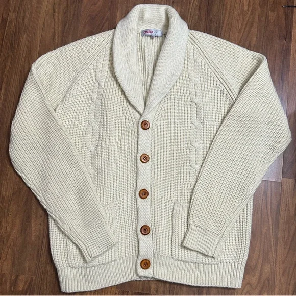 AstorONE Oversized Grandpa Button Down Shawl Collar Cardigan Sweater Size XL - Picture 1 of 9